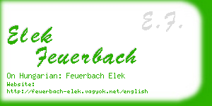 elek feuerbach business card